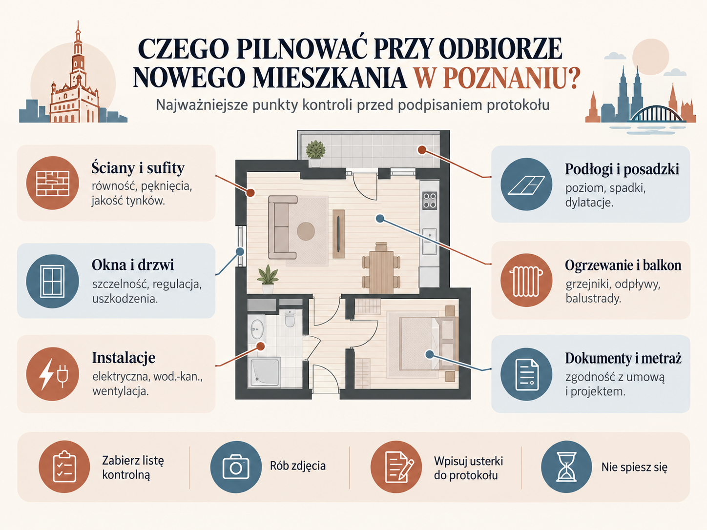 Sześć punktów kontroli mieszkania podczas odbioru